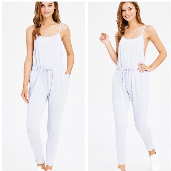 Heather Gray Jogger Jumpsuit - Picture 1 of 4